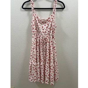 Pink red and white floral sundress
